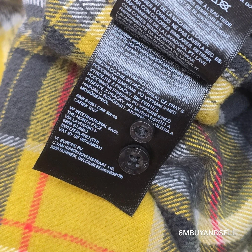 The‎ North Face Arroyo Flannel Shirt Mens Medium Yellow Plaid NF0A4QPJ F22
